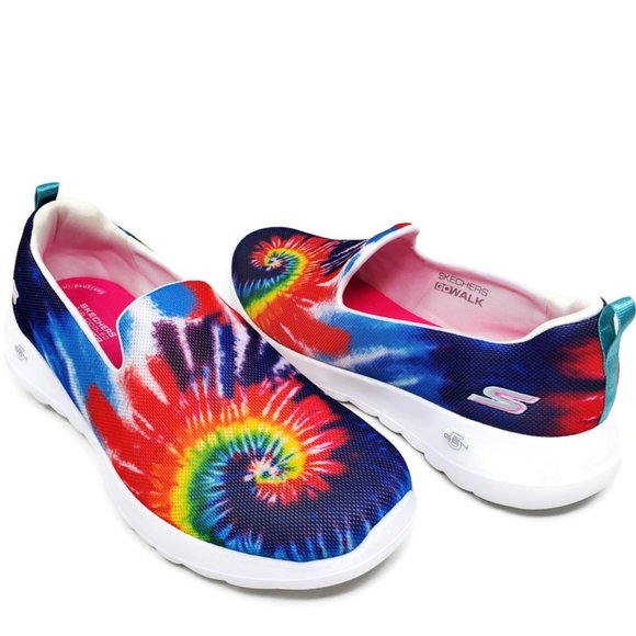 Skechers GoWalk Joy Air Cooled Goga‎ Mat 9.5 Rainbow Tie Dye Sneakers Shoes - Picture 1 of 12